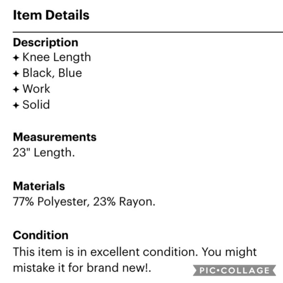 Ellen Tracy Pleated Navy Blue Work Career Skirt - Picture 2 of 3